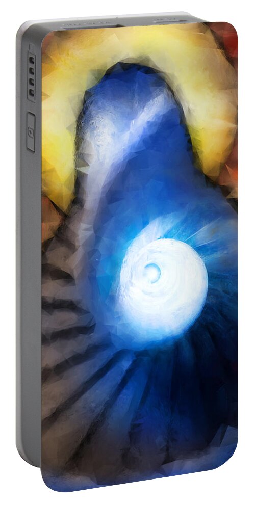 Stairway To Heaven Portable Battery Charger featuring the painting Stairway To Heaven by Vart Studio