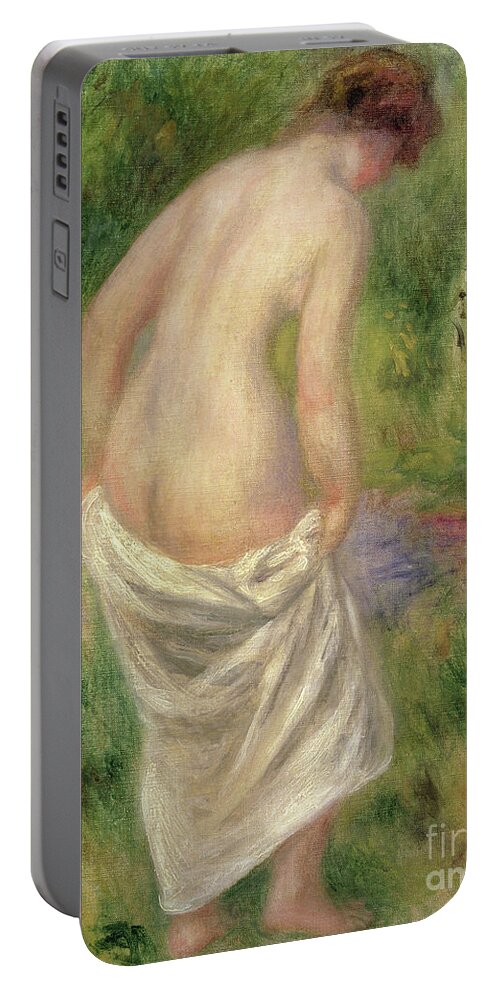 Female Portable Battery Charger featuring the painting Standing Nude in a Landscape, 1914 by Pierre Auguste Renoir