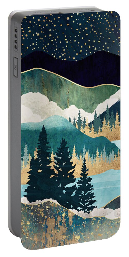 Stars Portable Battery Charger featuring the digital art Star Lake by Spacefrog Designs