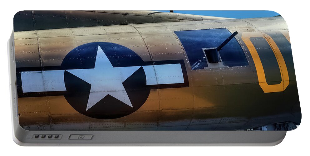 Jon Burch Portable Battery Charger featuring the photograph Star and Bar on a B-17 by Jon Burch Photography