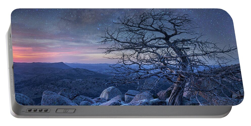 00559646 Portable Battery Charger featuring the photograph Stars Over Pine, Mount Scott by Tim Fitzharris