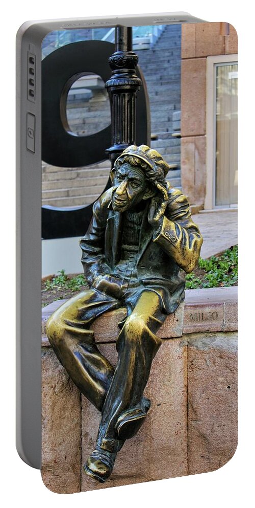 Statue Portable Battery Charger featuring the photograph Statue in Plovdiv, Bulgaria by Martin Smith