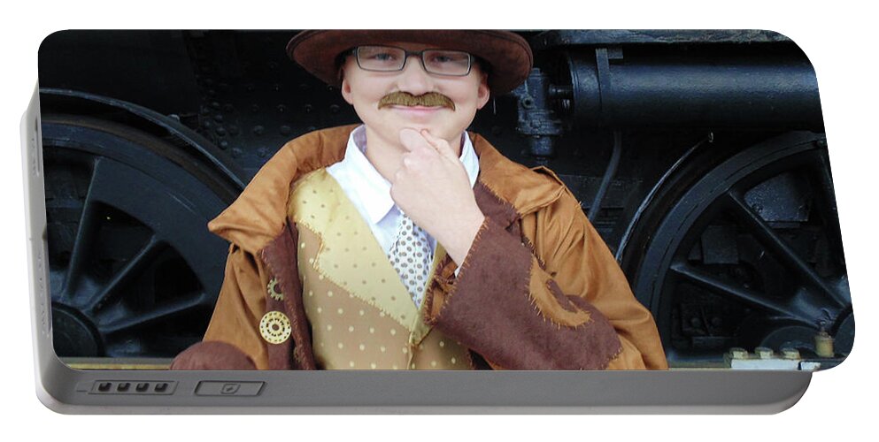 Halloween Portable Battery Charger featuring the photograph Steampunk Gentleman Costume 3 by Amy E Fraser