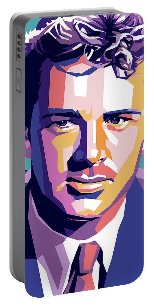 Sterling Portable Battery Charger featuring the digital art Sterling Hayden by Stars on Art
