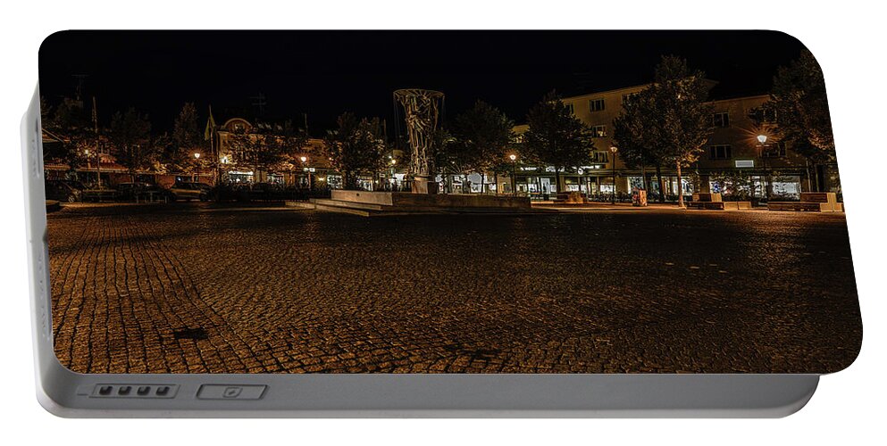 Stora Torget Portable Battery Charger featuring the photograph stora torget Enkoeping #i0 by Leif Sohlman