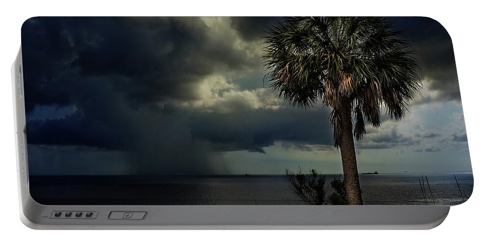 Alone Portable Battery Charger featuring the photograph Storm Clouds over Apalachicola by James C Richardson