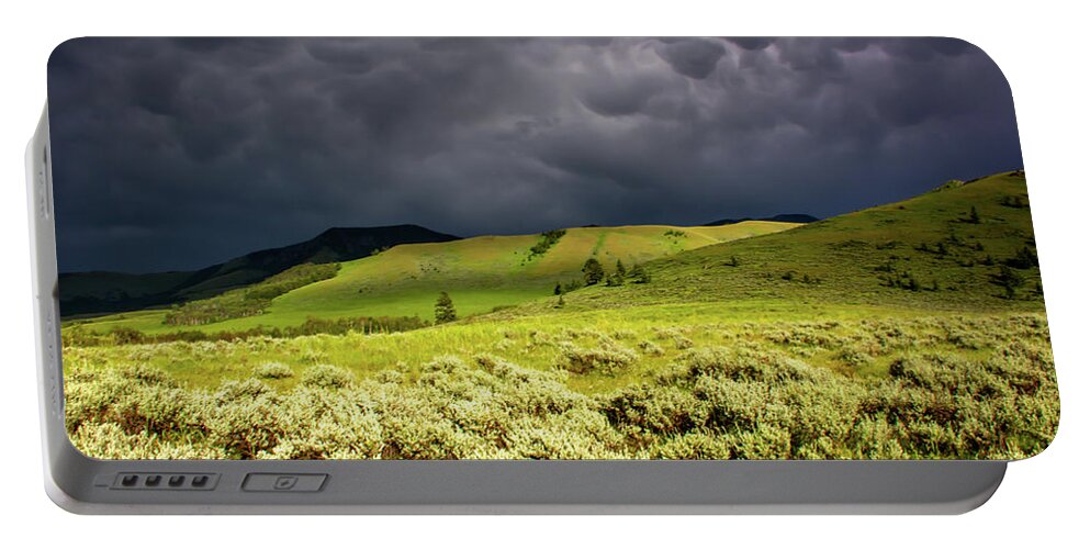 Storm Portable Battery Charger featuring the photograph Storm over Tom Miner Basin by Douglas Wielfaert