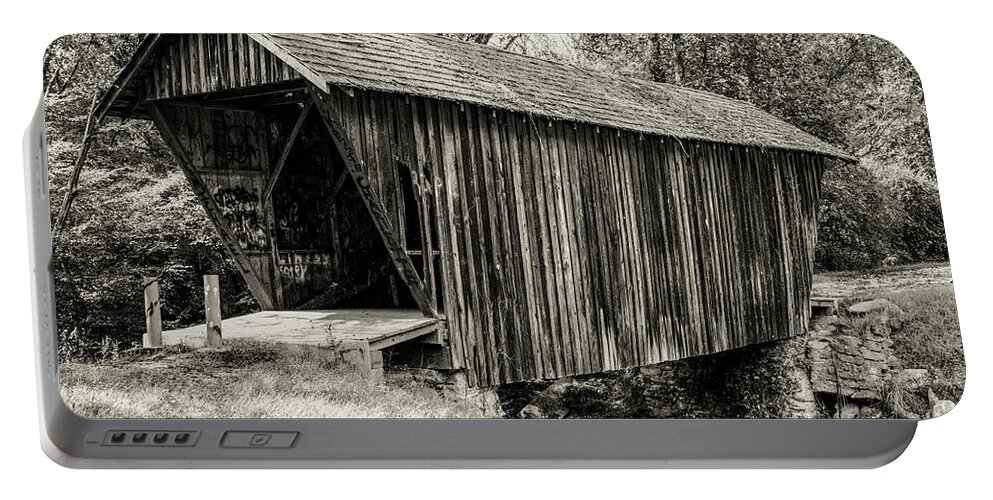 Stovall Mill Covered Bridge Portable Battery Charger featuring the photograph Stovall Mill Covered Bridge and Chickamauga Creek 3 by Bob Phillips