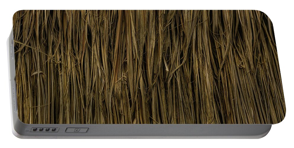 Tulum Portable Battery Charger featuring the photograph Straw texture by Julieta Belmont