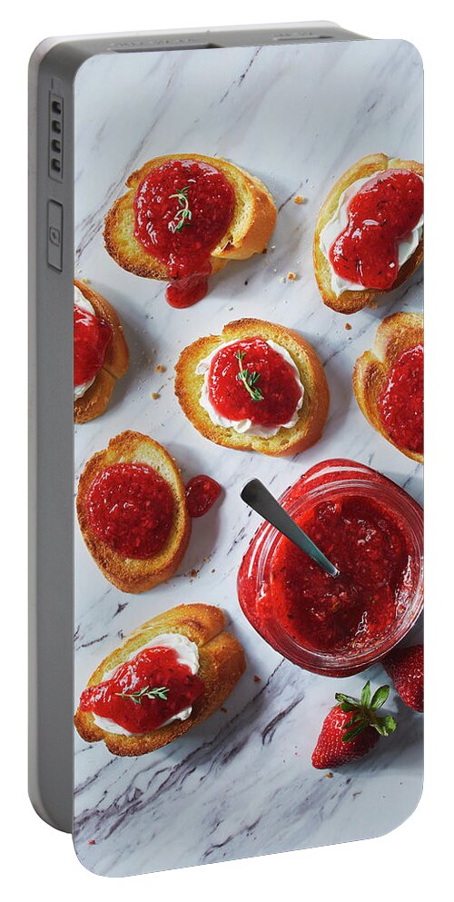 Strawberry Portable Battery Charger featuring the photograph Strawberry Freezer Jam by Cuisine at Home