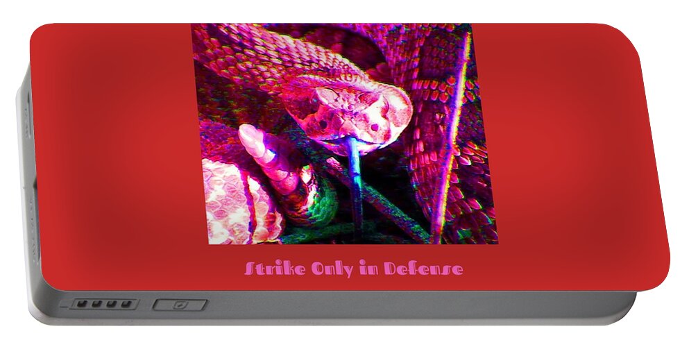 Snake Portable Battery Charger featuring the photograph Strike Only in Defense by Judy Kennedy
