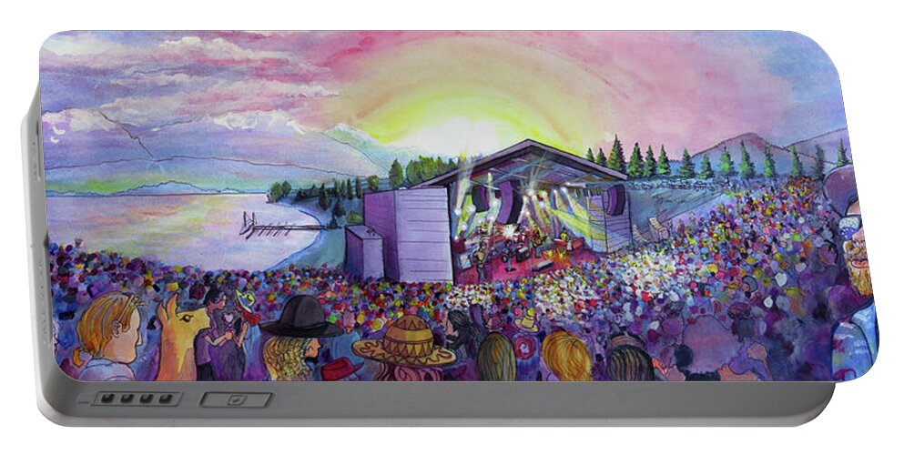 String Portable Battery Charger featuring the painting String Cheese Incident Lake Dillon by David Sockrider