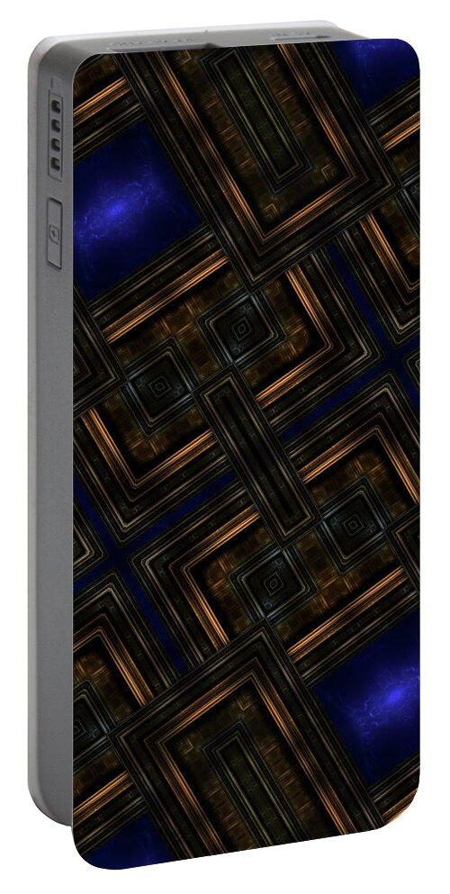 Fractals Portable Battery Charger featuring the digital art StructMaz M343 Pattern by Rolando Burbon