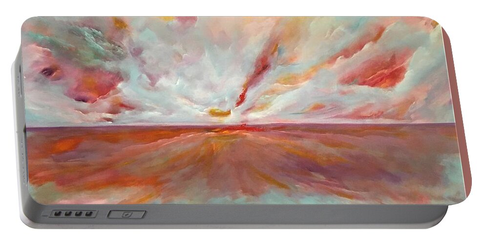 Abstract Portable Battery Charger featuring the painting Stupendous by Soraya Silvestri