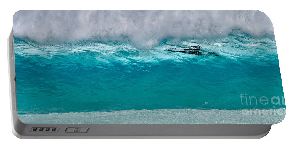 Kauai Portable Battery Charger featuring the photograph Sublime Surfer in the Blue by Debra Banks
