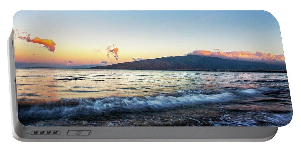 Sunrise Portable Battery Charger featuring the photograph Sugar Waves on Sugar Beach by Anthony Jones