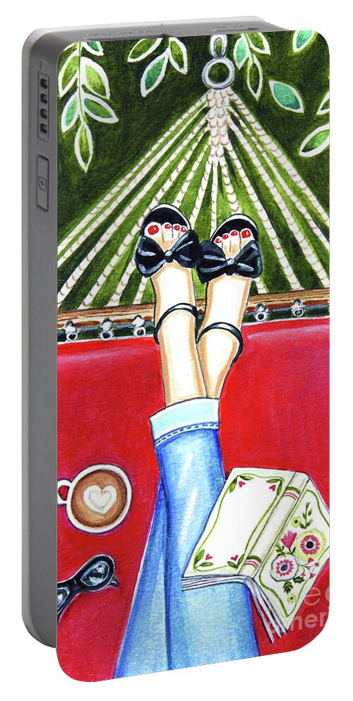 Relax Portable Battery Charger featuring the painting Summer by Elizabeth Robinette Tyndall