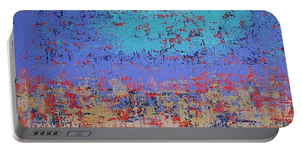 Tidepool Portable Battery Charger featuring the painting Summertide original painting by Sol Luckman