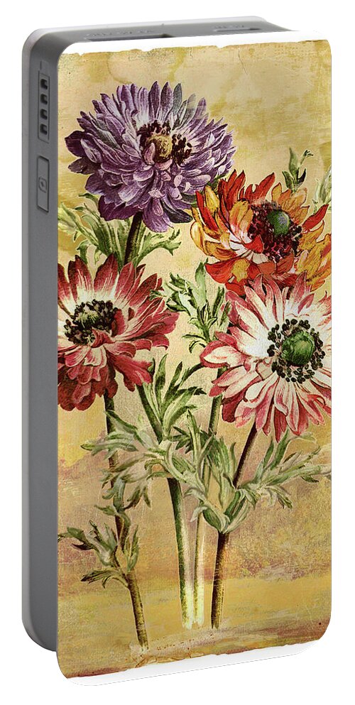 Floral Portable Battery Charger featuring the digital art Summertime by Grace Iradian