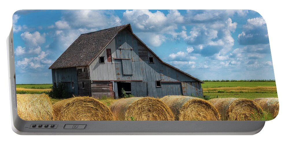Hay Bales Portable Battery Charger featuring the photograph Summertime in Kansas by Darren White