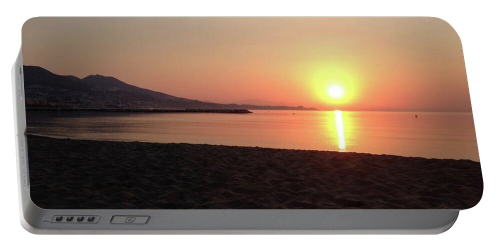 Spain Portable Battery Charger featuring the photograph Sunrise, Fuengirola by Roger Cummiskey