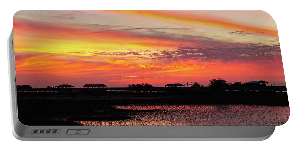 Sunrise Portable Battery Charger featuring the photograph Sunrise in Awendaw by Patricia Schaefer