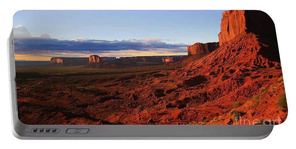 Sunrise In Monument Valley Portable Battery Charger featuring the photograph Sunrise in Monument Valley by Felix Lai