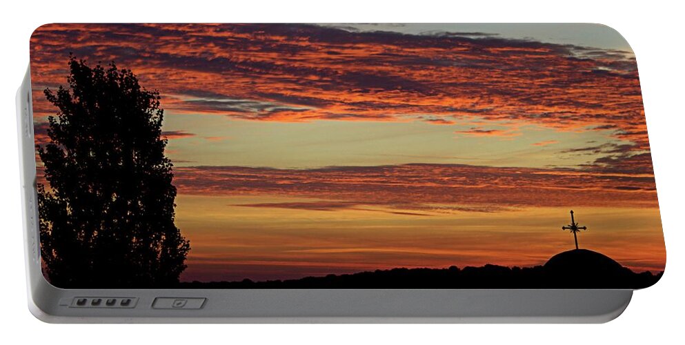 Sunrise Portable Battery Charger featuring the photograph Sunrise in Stambolovo by Martin Smith
