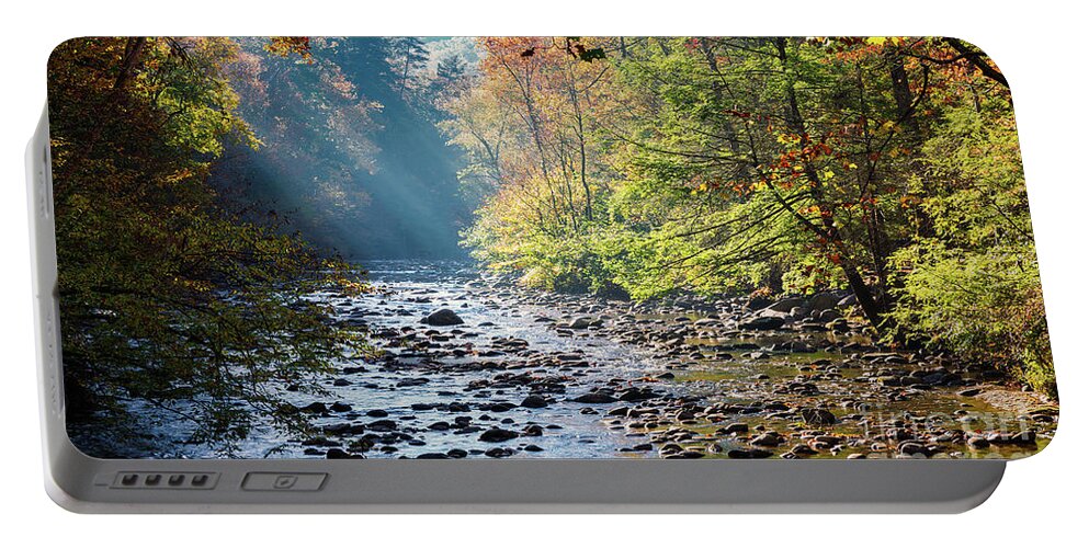 Smokey Mountains Portable Battery Charger featuring the photograph Sunrise In The Heart Of The Smokey Mountains by Doug Sturgess