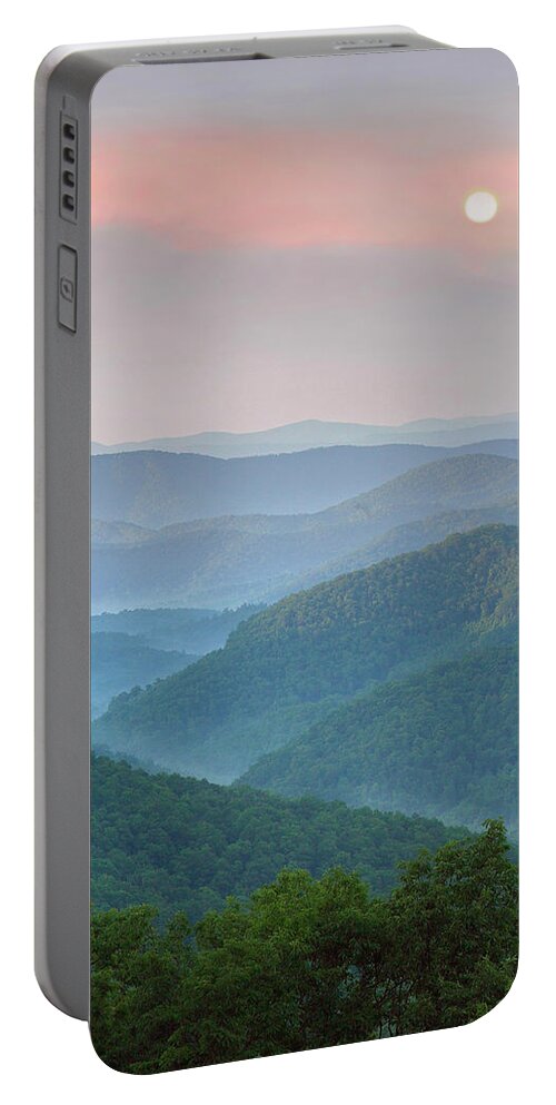00586341 Portable Battery Charger featuring the photograph Sunrise Over Pisgah National Forest, North Carolina by Tim Fitzharris