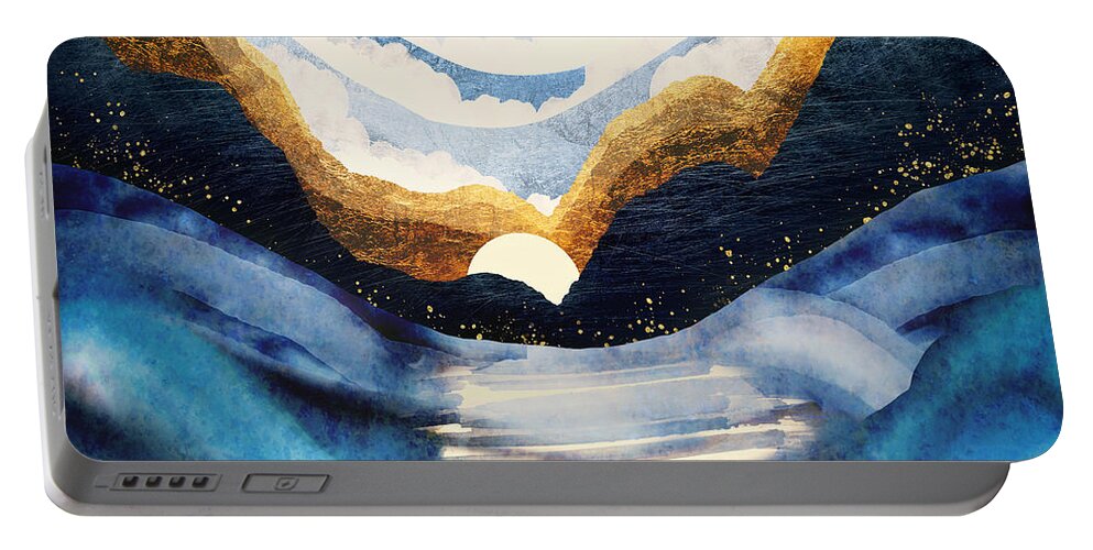Digital Portable Battery Charger featuring the digital art Sunrise by Spacefrog Designs