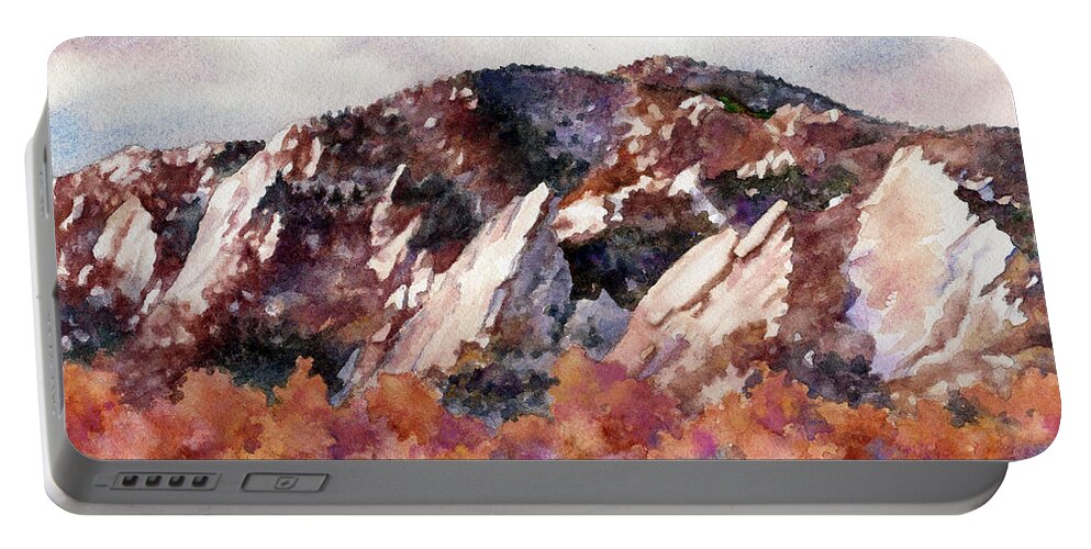 Boulder Portable Battery Charger featuring the painting Sunrise Splendor by Anne Gifford