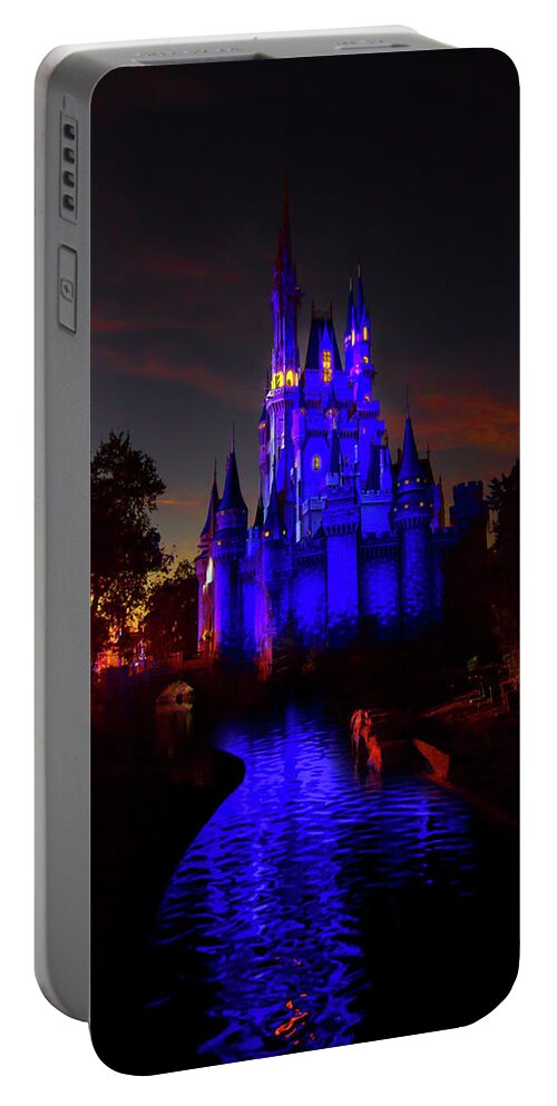 Cinderella Castle Portable Battery Charger featuring the photograph Sunset at Cinderella Castle by Mark Andrew Thomas