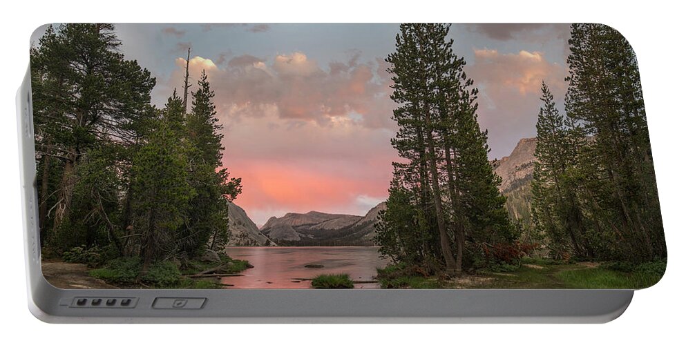 00574870 Portable Battery Charger featuring the photograph Lake Tenaya Sunset, Yosemite by Tim Fitzharris