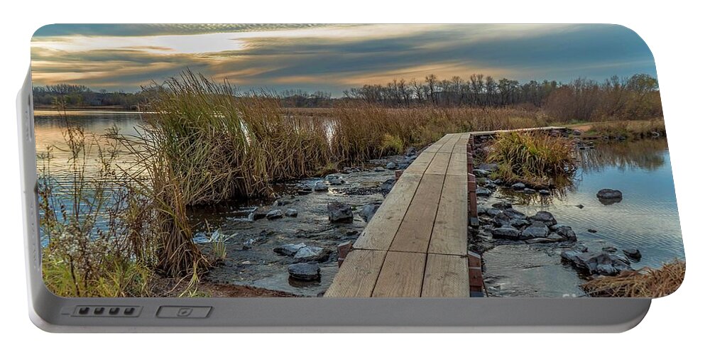 Architecture Portable Battery Charger featuring the photograph Sunset at Purgatory Creek by Susan Rydberg