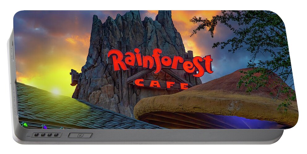 Rainforest Cafe Portable Battery Charger featuring the photograph Sunset at the Rainforest Cafe by Mark Andrew Thomas