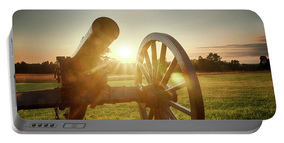Sun Portable Battery Charger featuring the photograph Sunset Canon by Travis Rogers