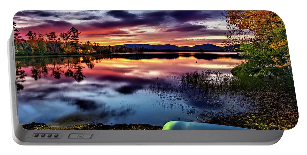 Ellis Pond Portable Battery Charger featuring the photograph Sunset on Ellis Pond by Norman Peay