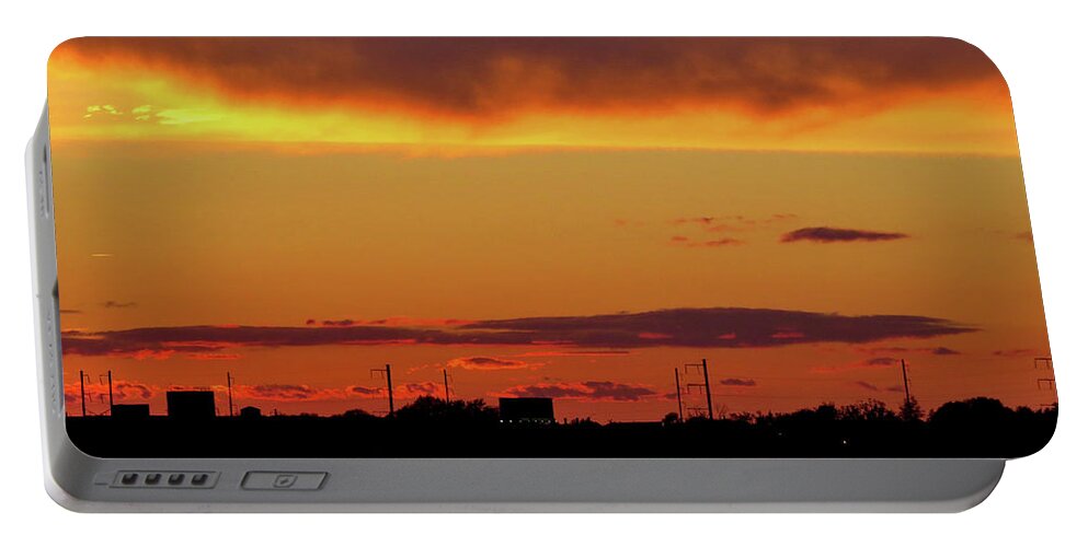 Sunsets Portable Battery Charger featuring the photograph Sunset on the Delaware No. Three by Linda Stern