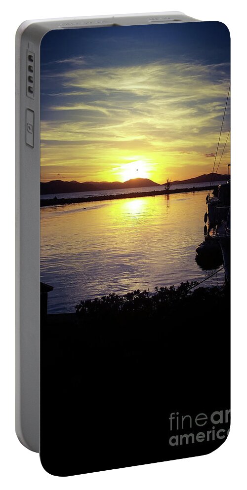 Ocean Portable Battery Charger featuring the photograph Sunset on the Ocean by Elizabeth M