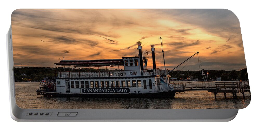 Sunset Portable Battery Charger featuring the photograph Sunset over the Lady by Rod Best