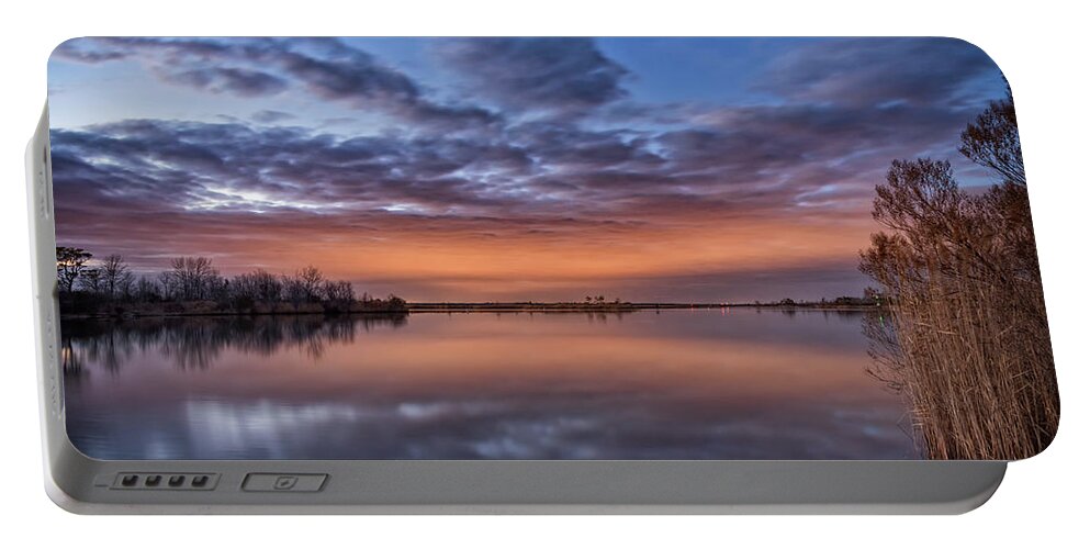 Reflections Portable Battery Charger featuring the photograph Sunset Reflection by Russell Pugh