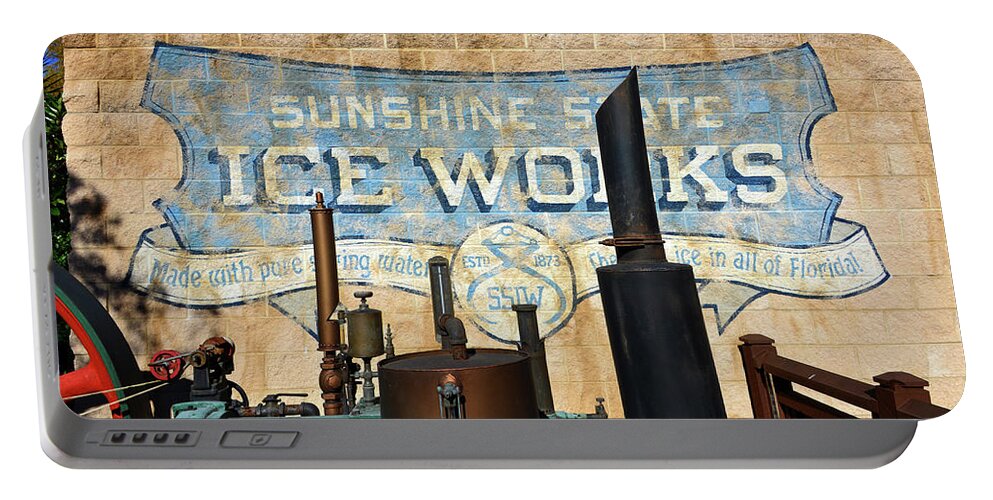 Sunshine Sate Ice Works Portable Battery Charger featuring the photograph Sunshine State Ice Works 1873 by David Lee Thompson