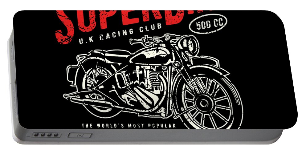 Super Portable Battery Charger featuring the digital art Super Bike Engine by Long Shot