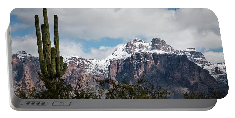 Arizona Portable Battery Charger featuring the photograph Superstition Snow Day by Saija Lehtonen