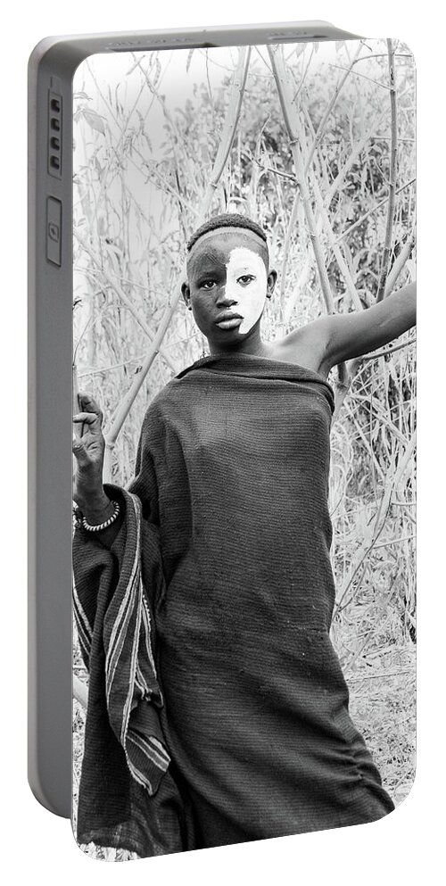 Portrait Portable Battery Charger featuring the photograph Suri girl 3 by Mache Del Campo
