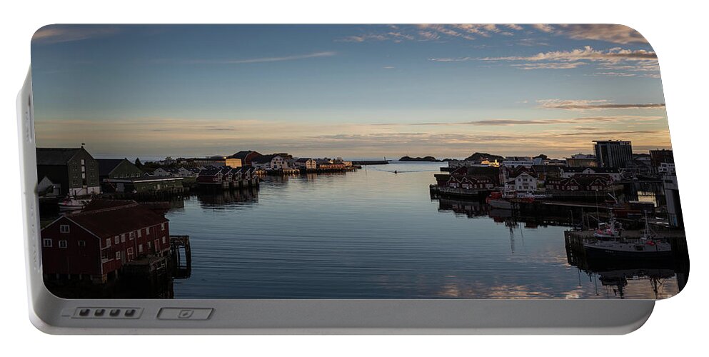Svolvaer Portable Battery Charger featuring the photograph Svolvaer at Sunset by Eva Lechner