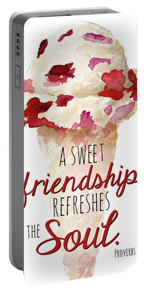 Sweet Portable Battery Charger featuring the painting Sweet Friendship by Lanie Loreth