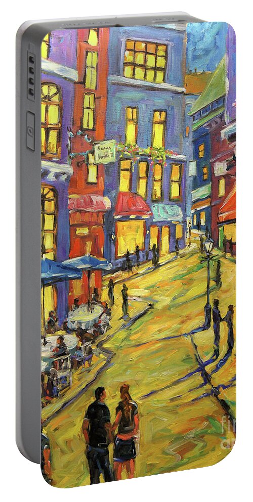 Urban Scene Portable Battery Charger featuring the painting Swing Town by Prankearts by Richard T Pranke