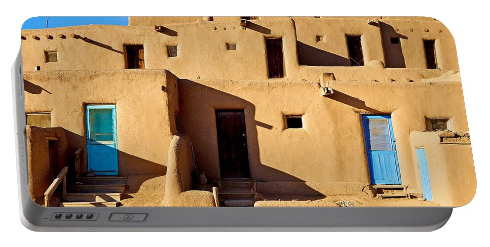 Taos Portable Battery Charger featuring the photograph Taos Pueblo Study 9 by Robert Meyers-Lussier